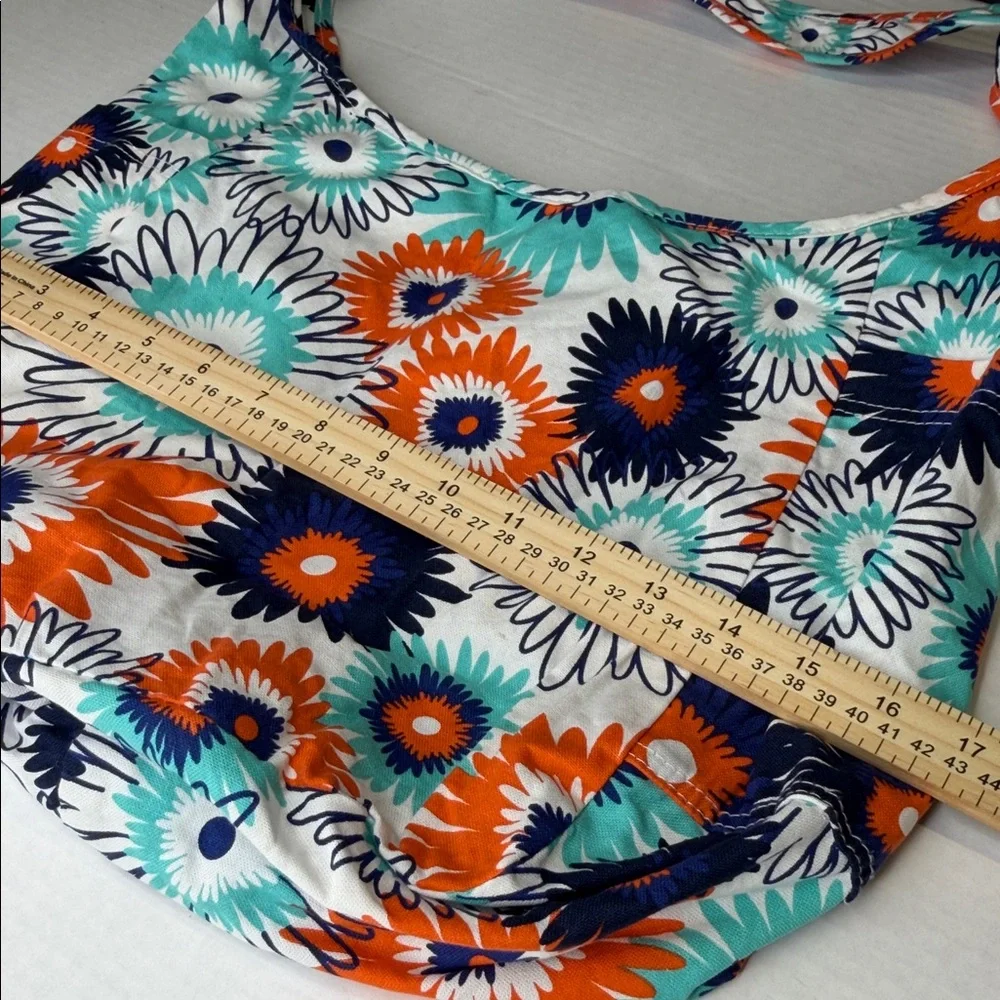 Thirty-One Blue and Teal Floral Reversible Bag